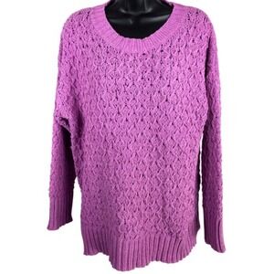 seven7 textured chenille sweater wild orchard L